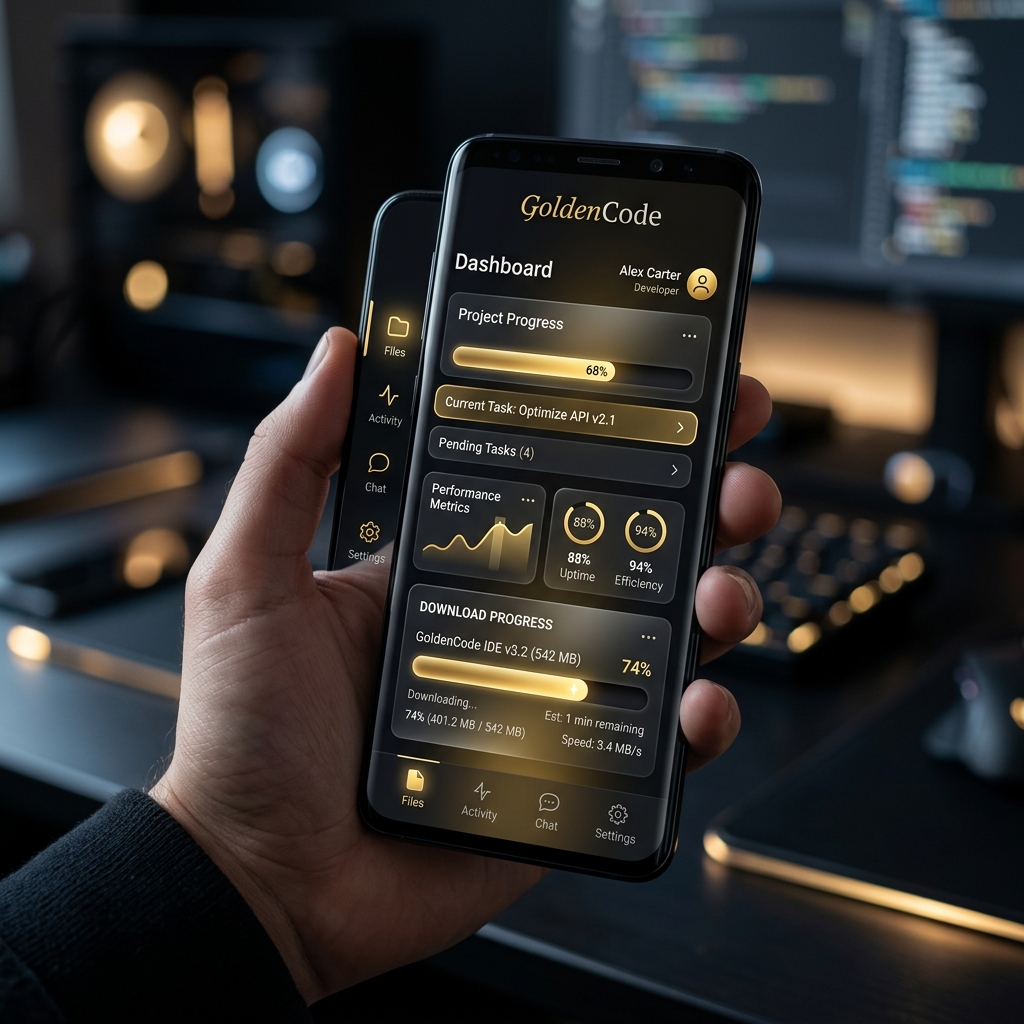 GoldenCode App Mockup